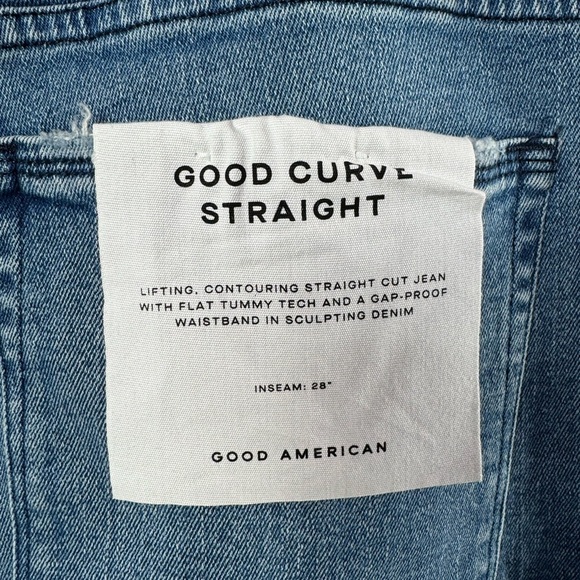 NWT Good American Good Curve Straight Jeans in Blue858 Size 20 - Picture 9 of 13